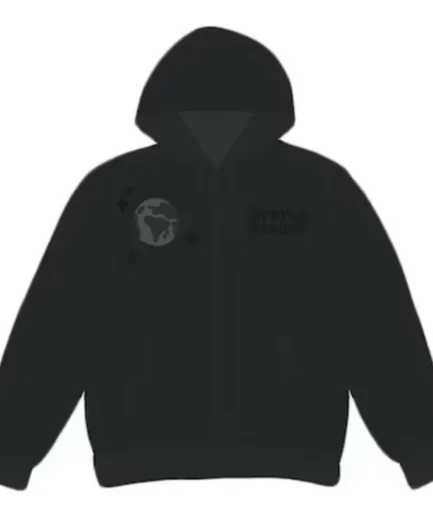 Broken Planet Spider Zip Up Hoodie Black