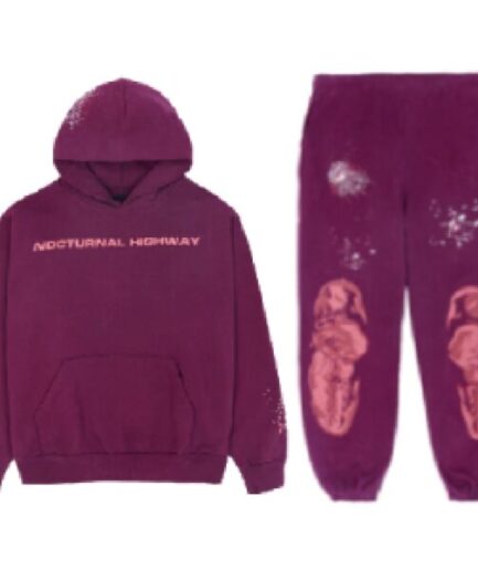 Purple Nocturnal Highway Sp5der Tracksuit