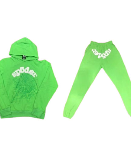 White Printed Tracksuit – Green