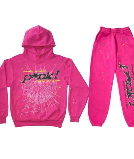 Black Printed Tracksuit – Pink